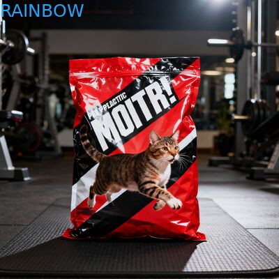 کیسه‌های مایار بسته‌بندی مواد غذایی حیوانات تجزیه‌پذیر سفارشی، کیسه با گاست جانبی، غذای سگ گربه حیوان خانگی، کیسه زیپ‌دار با دریچه