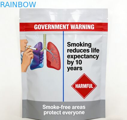 کیسه سیگار برگ، توتون رولی با زیپ، 25 گرم، 30 گرم، 40 گرم، 50 گرم، 100 گرم، با قابلیت بسته‌بندی مجدد و سه طرفه