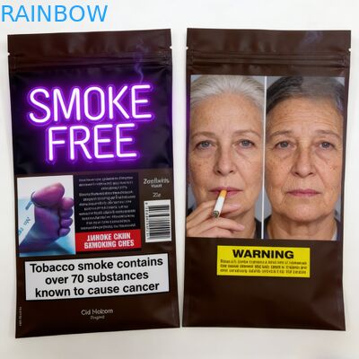 کیسه سیگار برگ، توتون رولی با زیپ، 25 گرم، 30 گرم، 40 گرم، 50 گرم، 100 گرم، با قابلیت بسته‌بندی مجدد و سه طرفه