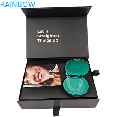 جعبه بسته‌بندی سفارشی الاینرهای دندانی با بسته شدن مغناطیسی، ضخامت 350 گرم و طراحی قابل تنظیم برای الاینرهای دندانی