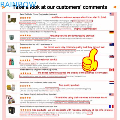 جعبه کاغذی با اندازه سفارشی با صفحه نمایش پنجره شفاف و ضخامت 350 گرم برای بسته بندی مواد غذایی