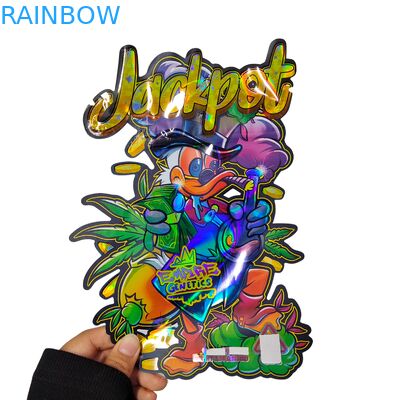 کیسه‌های گل صمغی سفارشی چاپی با شکل خاص عمده فروشی 3.5 7 گرم کیسه ایستاده ضد کودک با لوگو