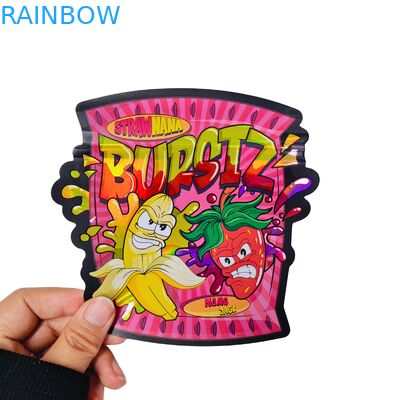 کیسه‌های گل صمغی سفارشی چاپی با شکل خاص عمده فروشی 3.5 7 گرم کیسه ایستاده ضد کودک با لوگو