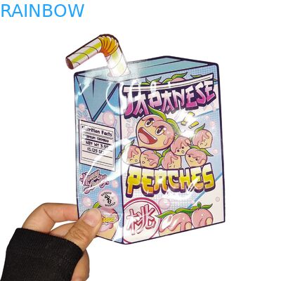 کیسه‌های گل صمغی سفارشی چاپی با شکل خاص عمده فروشی 3.5 7 گرم کیسه ایستاده ضد کودک با لوگو