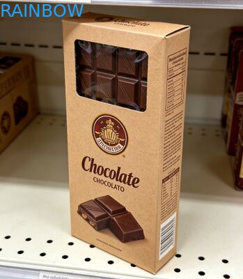 جعبه کاغذی کرافت زیست تخریب پذیر سفارشی درجه غذایی با پنجره شفاف برای بسته بندی شکلات