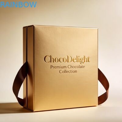 جعبه هدیه عروسی با مهر و موم طلا با پنجره شفاف برای شیرینی و شکلات