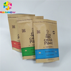 کیسه های کاغذی ایستاده با آرم سفارشی بسته بندی کیسه کاغذی کرافت قهوه ای قابل حل برای دانه های قهوه