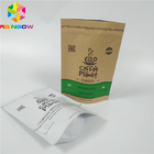 کیسه های کاغذی ایستاده با آرم سفارشی بسته بندی کیسه کاغذی کرافت قهوه ای قابل حل برای دانه های قهوه