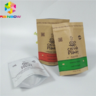 بسته بندی چاپ سفارشی کیسه های کاغذی قهوه ای کرافت با کیسه کیسه ای کاغذی ذخیره سازی زیپ