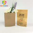 آرم سفارشی کیسه های کاغذ سفید با کیسه های کاغذی کرافت زیپ قهوه ای برای بسته بندی کاغذ آلومینیوم مواد غذایی
