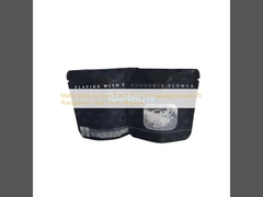 سطح سیاه مات کیسه های پلاستیکی بسته بندی نقطه UV شفاف شفاف پنجره جلو