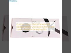 جعبه هدیه شکلات لوکس سفارشی از جنس مقوای مات و قابل تجزیه زیستی با درج و جعبه بسته‌بندی تاشو