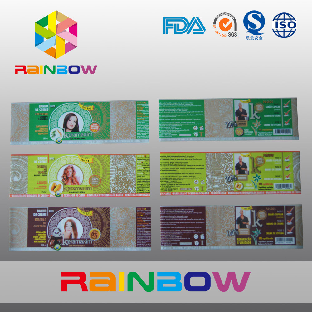 پی وی سی عینک آستین برای بسته بندی بطری نوشیدنی در رول