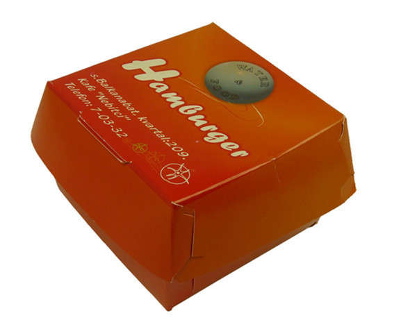 جعبه کاغذ جعبه طراحی سفارشی چاپ شده برای رستوران فست فود