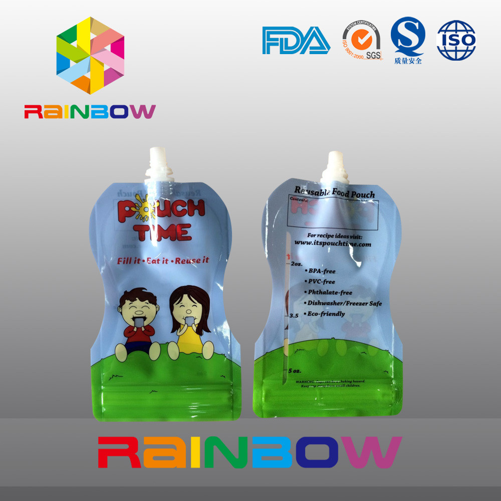 نوع بسته بندی بدون بسته بندی نوع 5 Oz برای غذای Babay با زیپ Reclosbale