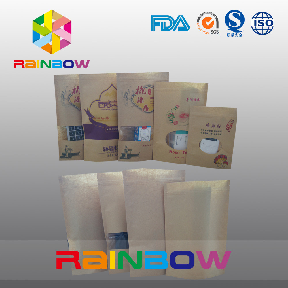 بسته بندی سفارشی کاغذ بسته بندی کیسه های اسنک، اسنک غذا درجه دواپاک با Ziplock