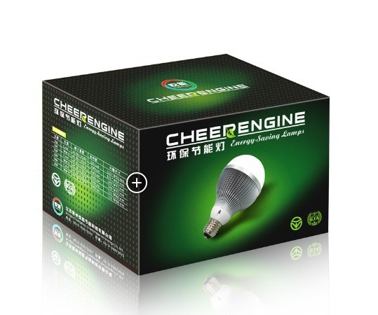 جعبه بسته بندی کاغذی سبز با چراغ سفارشی با لوگو سفارشی چاپ شده