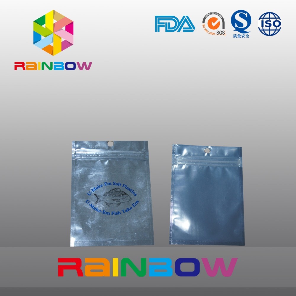 کیسه غذای حیوان خانگی فویل شفاف با زیپ، کیسه طعمه ماهیگیری