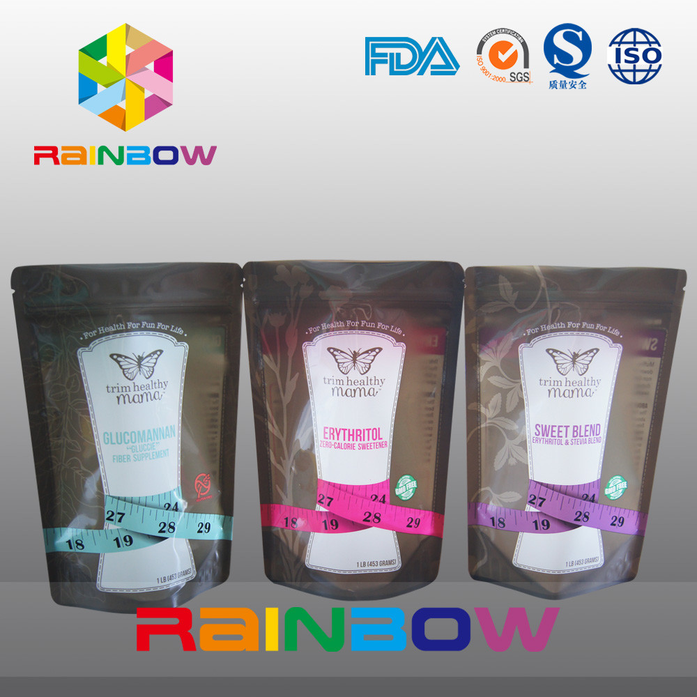 کیسه های پلاستیکی ziplock پلاستیکی برای بسته بندی شکر / آب نبات / ادویه جات ترشی جات