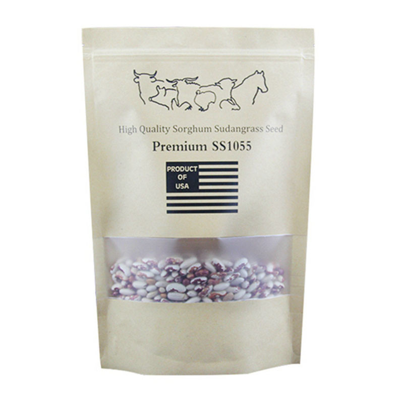 کیسه کاغذ سفارشی چاپ شده Kraft کاغذ بازپس گیری برای دانه های گیاهی