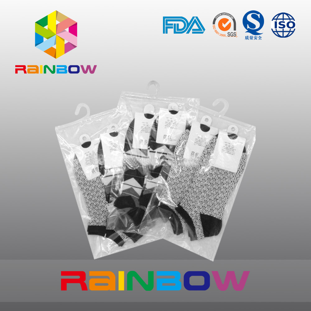 سفارشی کردن علامت چاپ پاک کردن کیسه پلاستیکی Ziplock / کیسه هوای آویزان با زیپ