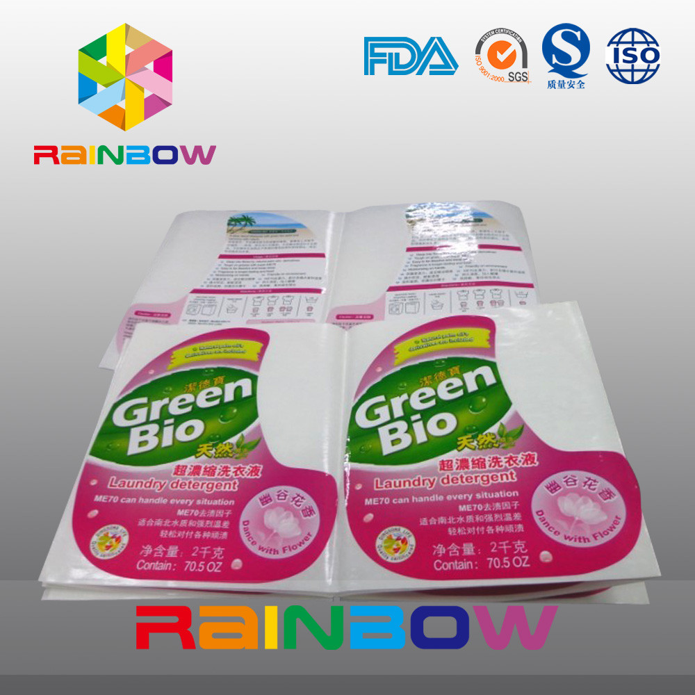 ضد آب بطری پلاستیکی برچسب خود چسب آستین براق برچسب برای بطری های مواد شوینده مایع