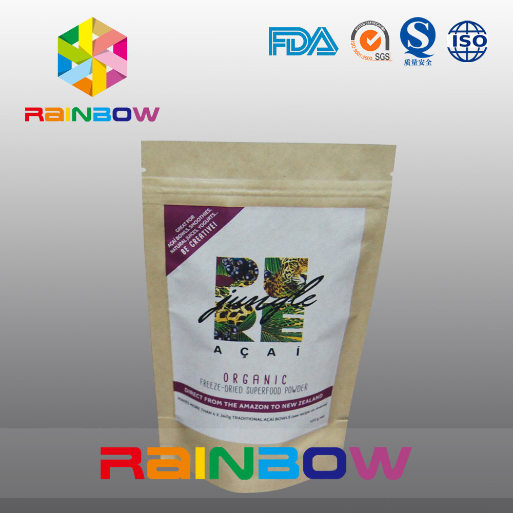 کیسه کاغذ سفارشی چاپ شده کیسه بسته بندی مواد غذایی زیپ Doypack