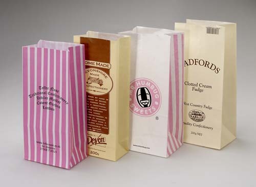 کیف سفارشی کیسه های کاغذی Kraft Take away Fast Food / نان / کیسه خرید