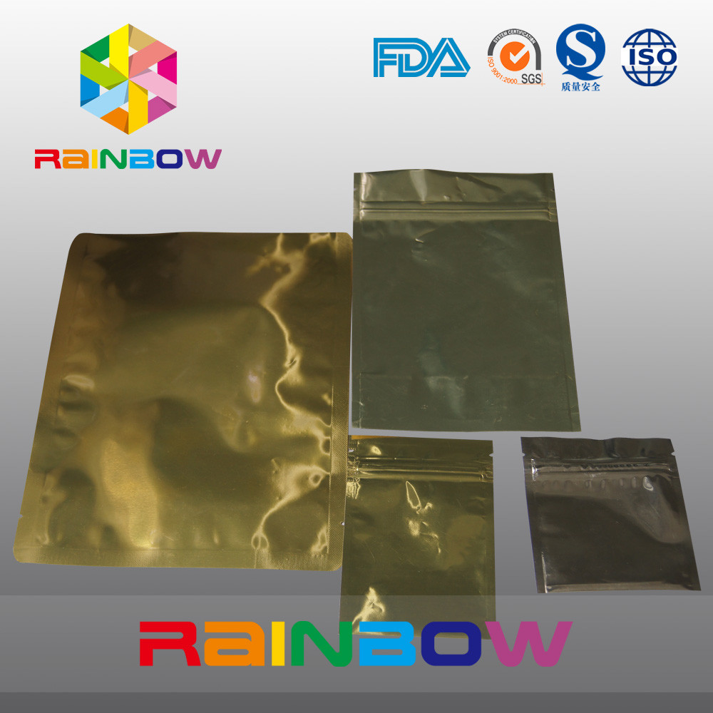 فویل آلومینیوم طلا بسته بندی بسته بندی زیپ کیسه ضد استاتیک برای محصولات الکترونیکی
