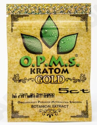 5ct OPMS طلا kratom ziplock عصاره کپسول کیسه های بسته بندی / سه کیسه ziplock مهر و موم