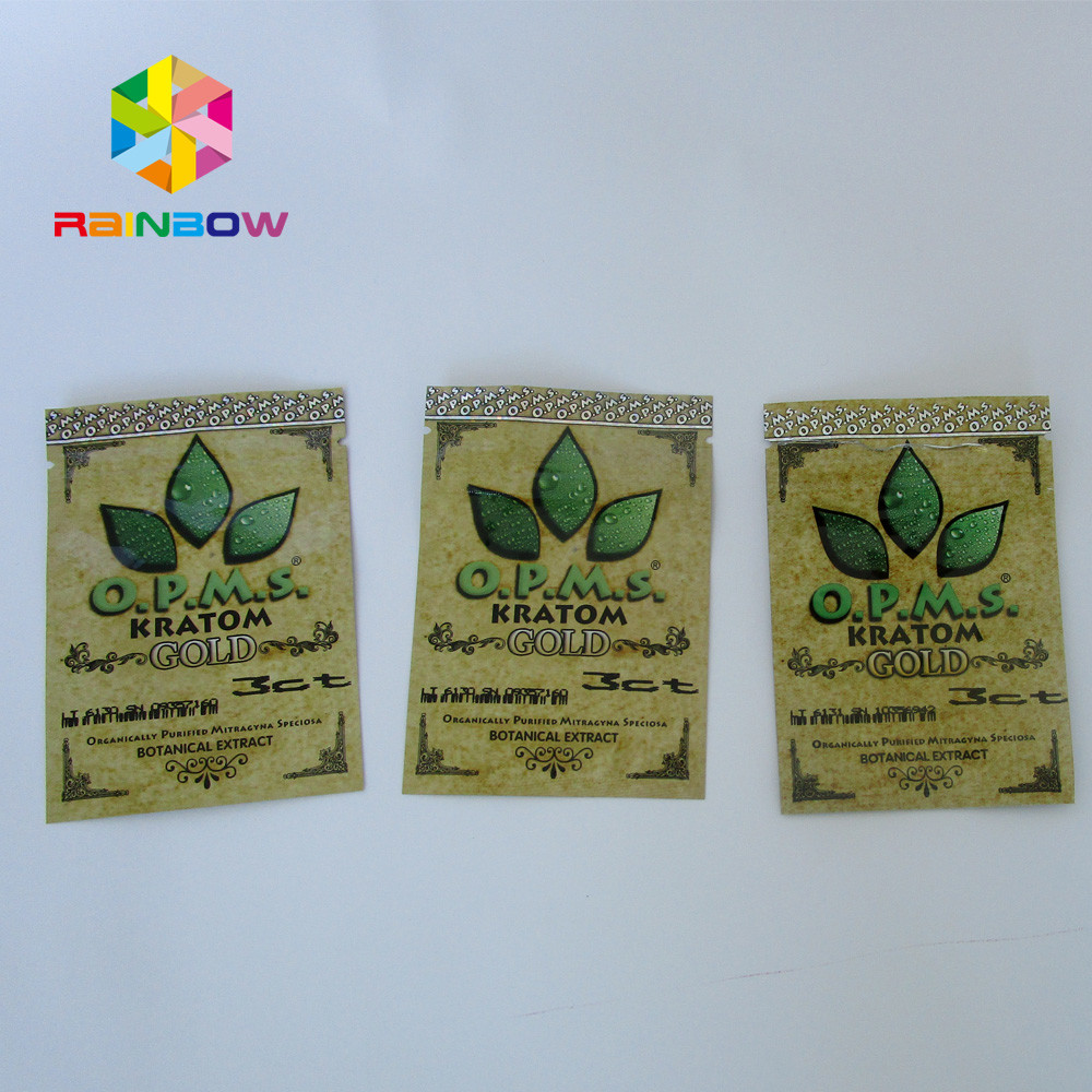 عطریات سفارشی عصاره گیاهی کراتام فویل آلومینیوم کیسه Ziplock برای Cannabinoids کراتوم کراتوم