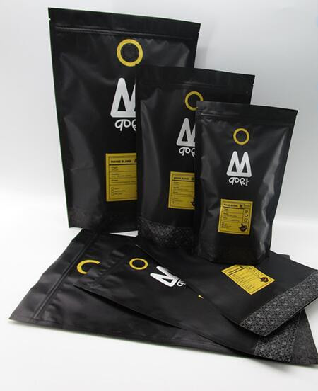 ارزان عمده فروشی دوستانه ایستادن سفارشی چاپ 250g / 500g / 1kg kraft کیسه های کاغذی قهوه برای لوبیا