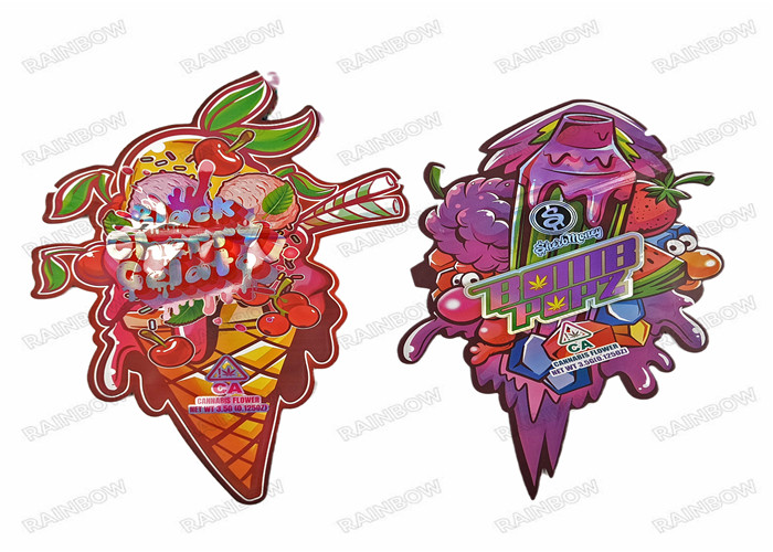 بسته بندی مواد غذایی مایلار زیپ پلاستیکی با شکل نامنظم 3.5 گرمی فلزی نامنظم دای کات