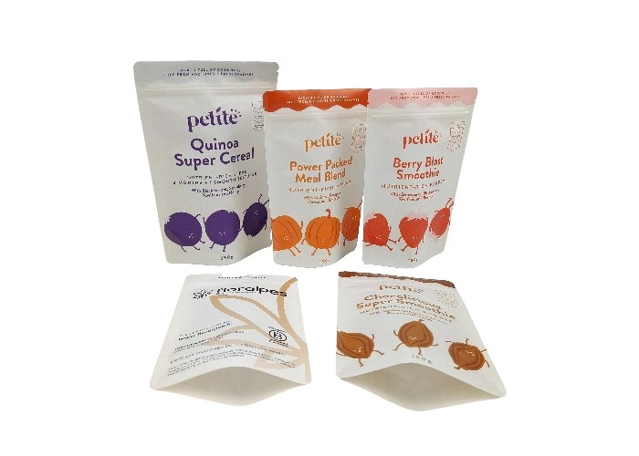 کیسه های ایستاده کاغذ کرافت زیست تخریب پذیر کیسه های بسته بندی مواد غذایی