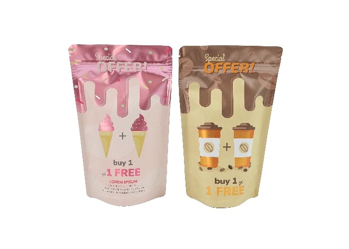 کیسه ایستاده فلزی مات بسته بندی چای سفارشی کیسه های فویل آلومینیومی مایلار