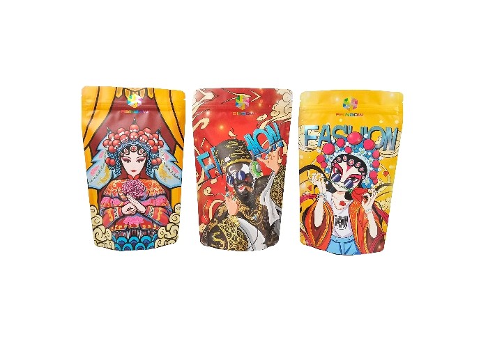 کیسه های غذای پایه دار مایلار برای نگهداری دسر آب نبات بادام زمینی با زیپ قابل بسته شدن مجدد