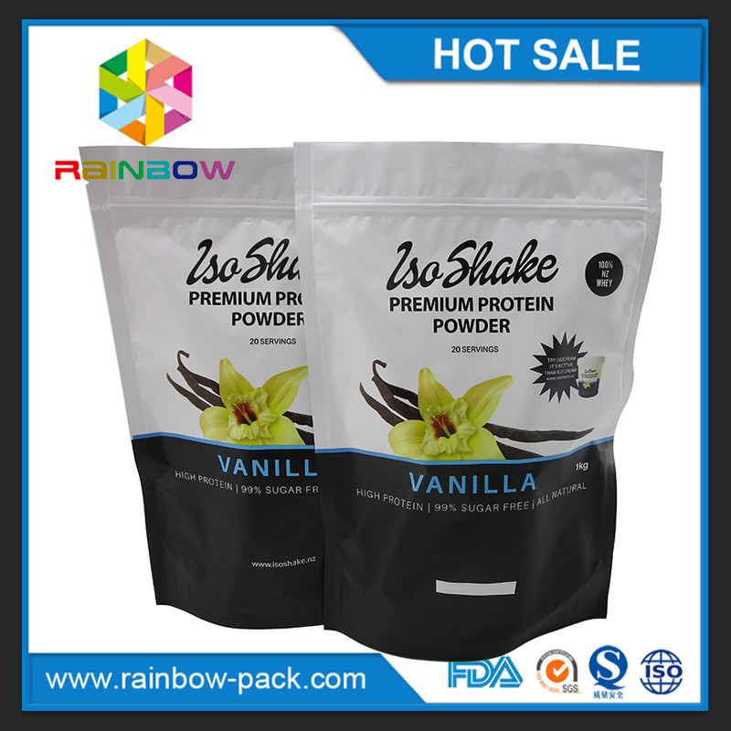 فویل مواد غذایی سفارشی چاپ شده ziplock 1 کیلوگرم پودر پروتئین پودر بسته بندی پودر کیسه های انرژی پودر