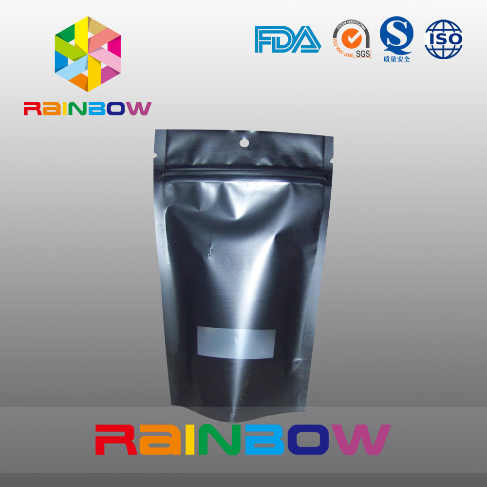 Reusable Matte Black Doypack کیسه های قهوه کیسه ای Griubure Printing Proof Moisture