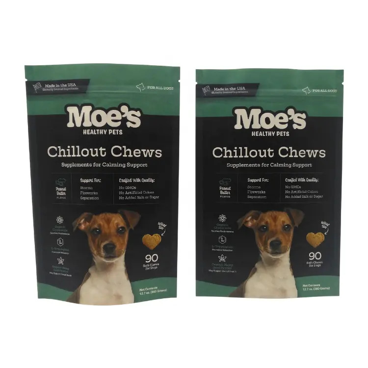 کیسه غذای حیوانات خانگی با زیپ در رنگ های CMYK برای نگهداری طولانی مدت غذای حیوانات خانگی