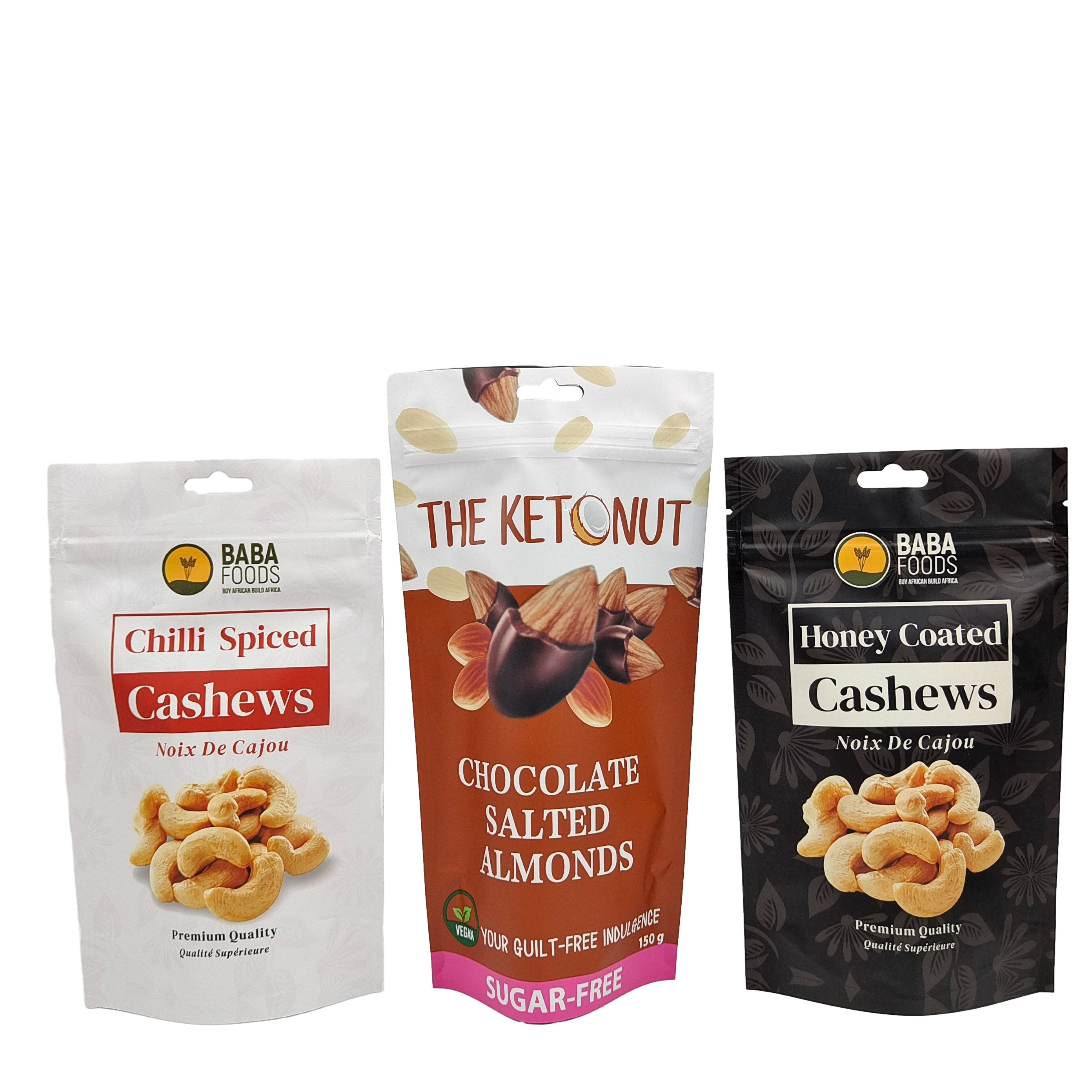 سفارشی بایستید بالا زیپ جوجه های کدو کیسه غذایی شکلات ورق آلومینیوم زیپ قفل بسته بندی کیسه