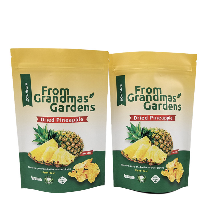 چاپ سفارشی مهر طلا قابل استفاده مجدد کیف کاغذی Kraft چاپ دیجیتال چاپ محیط زیست دوستانه کیسه های Mylar