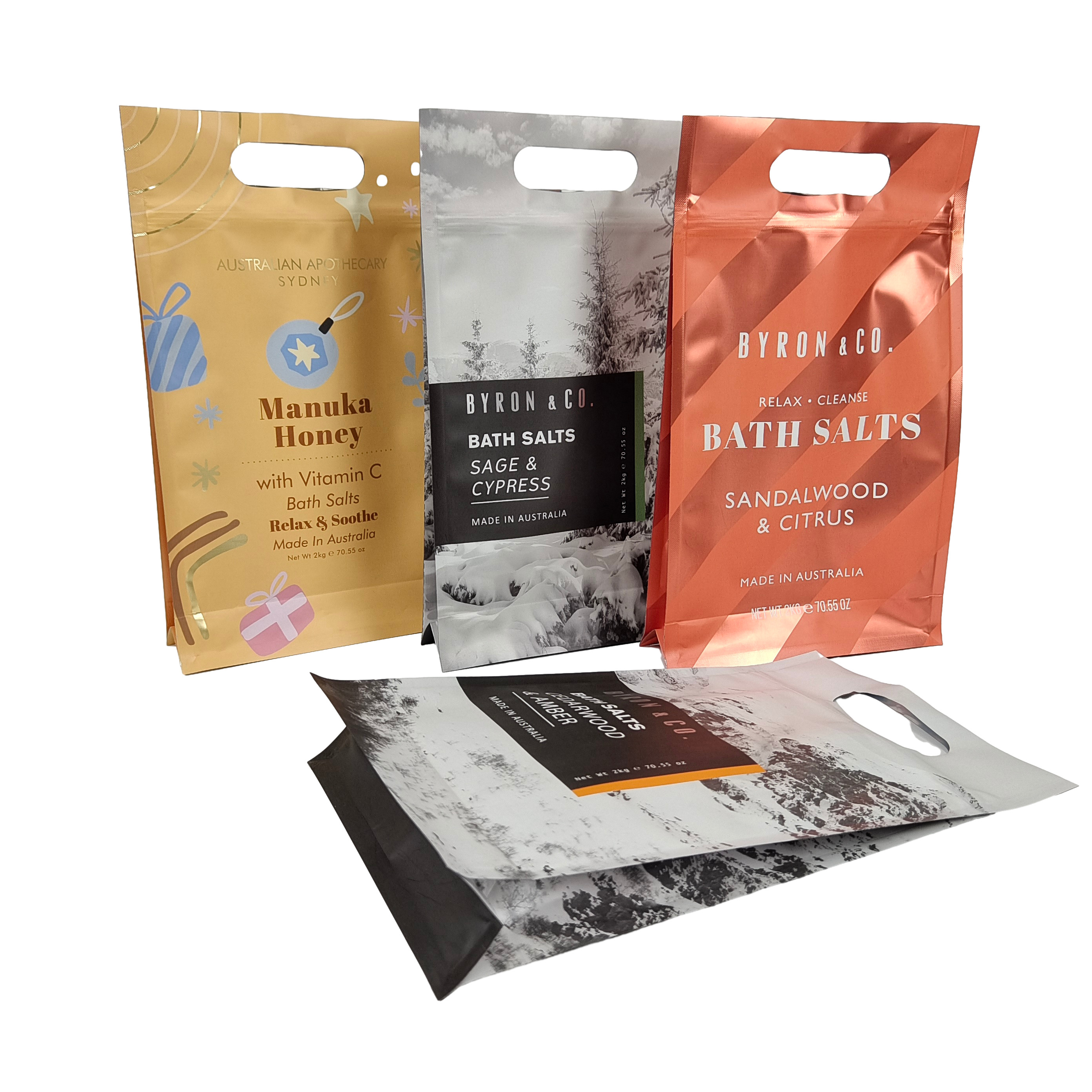 طراحی سفارشی چاپ شده مت مربع تخت پایین طرف گسیت پلاستیکی Mylar ورق لوگو بسته بندی کیسه آسان اشک کیسه های زیپ