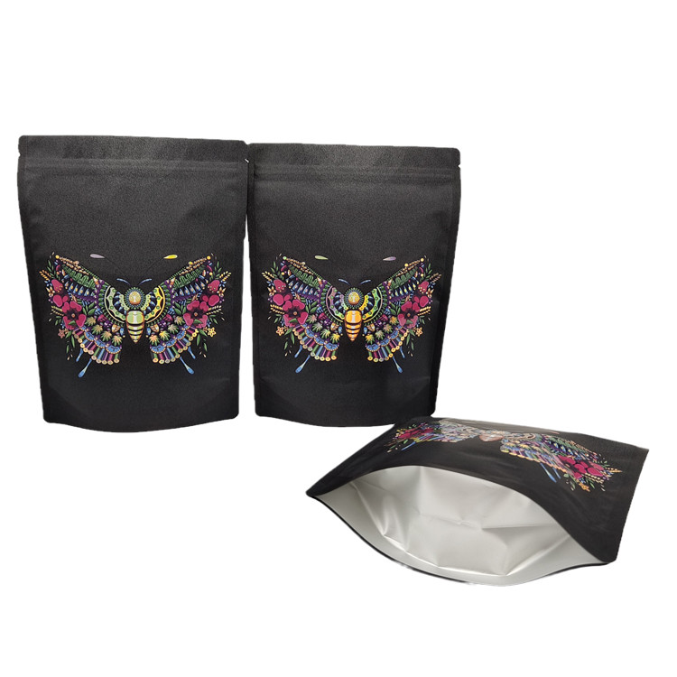 کیسه های مرسوم میلار قابل بسته بندی مجدد کیسه بسته بندی کاغذی استند کرافت برای گل کیسه زیپ قابل تجزیه با نقطه UV