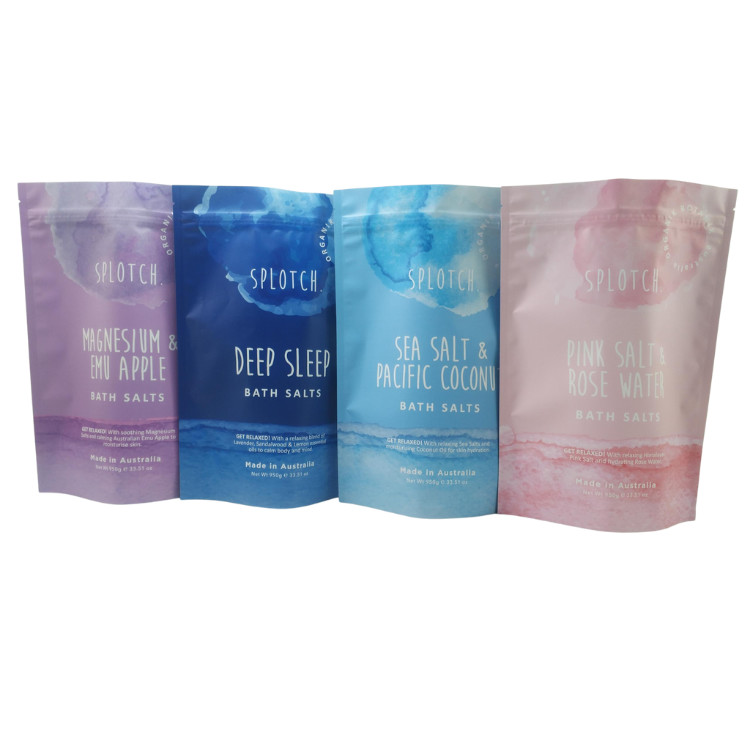 چاپ لوگو سفارشی سیپلاک کیسه بدن اسکروب صابون حمام بمب بسته بندی ورق آلومینیوم کیسه پلاستیکی سیپلر کیسه های نمک حمام