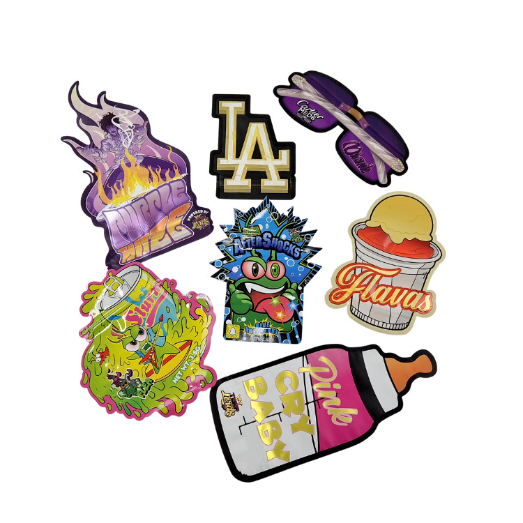 3.5g بسته بندی سفارشی و چاپ لوگوی ویژه منحصر به فرد شکل درون چاپ هولوگرافیک برش میلار کیسه