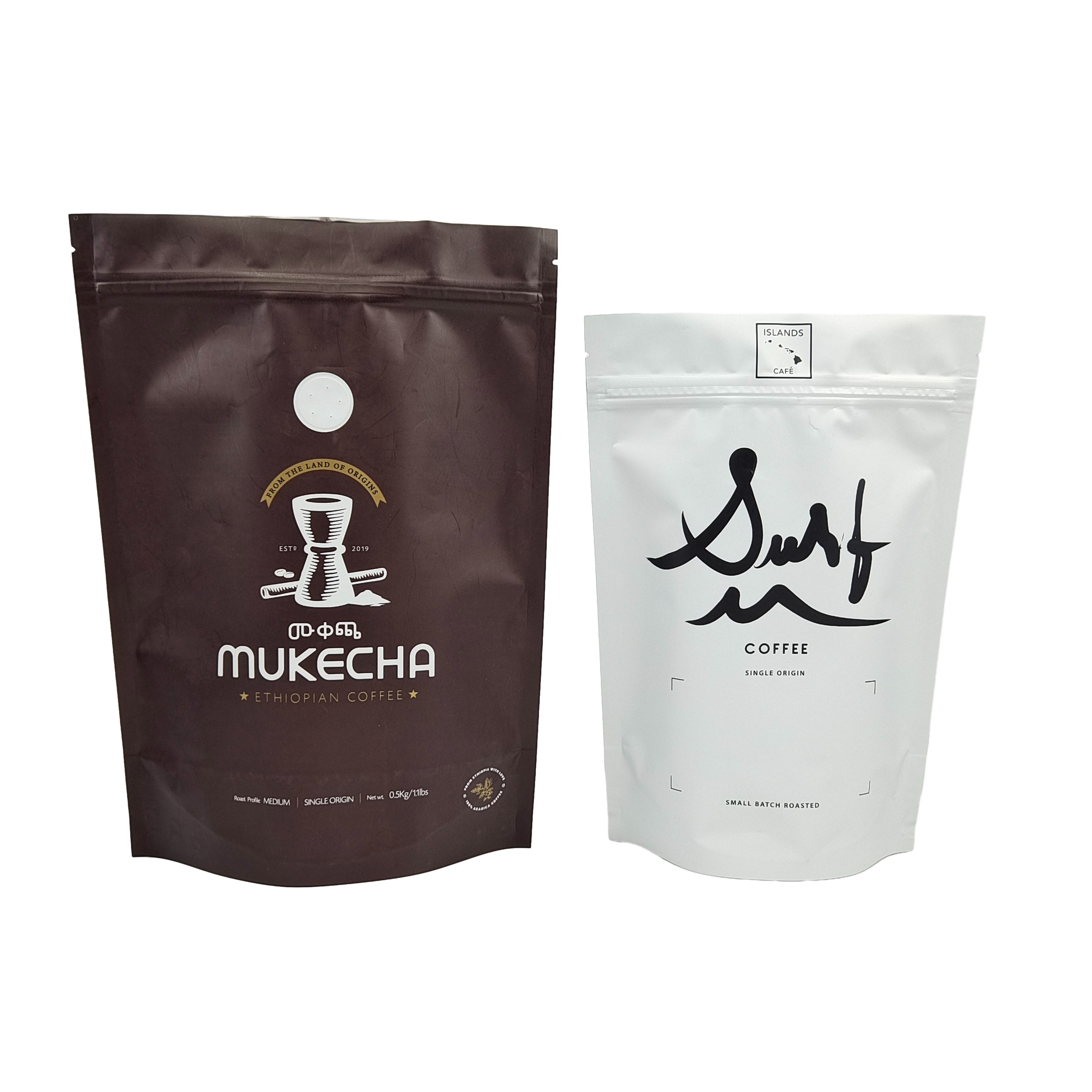 بسته بندی سفارشی بسته های رنگارنگ با لوگو بسته بندی چاپی قهوه بسته های زپ با شیر