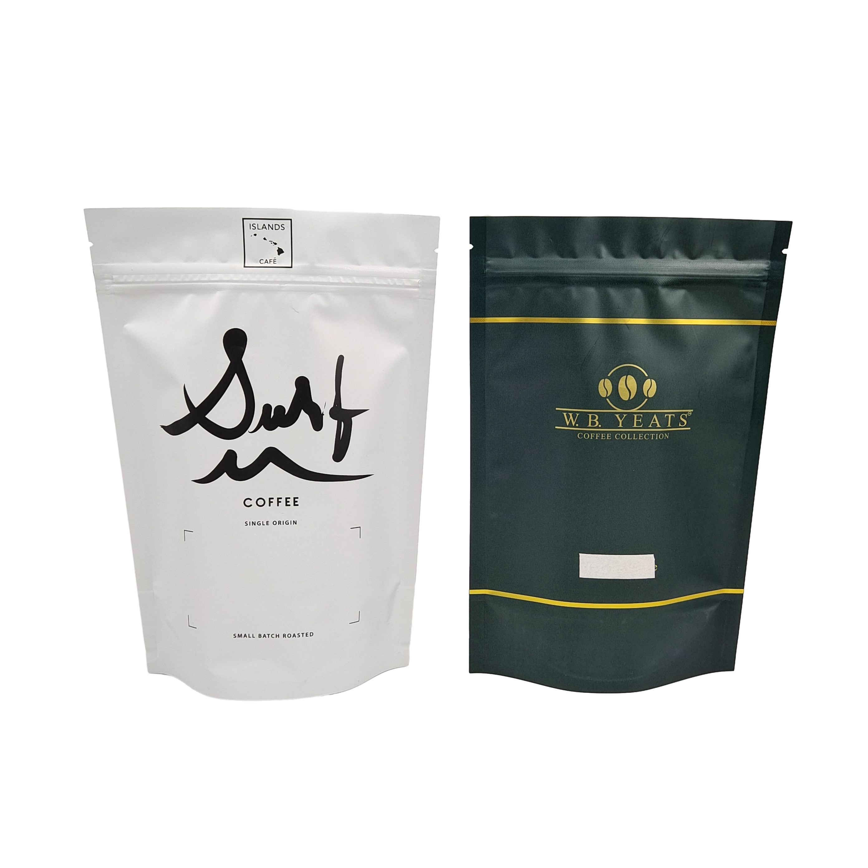 100 گرام 200 گرام دانه قهوه بسته بندی شده با بسته بندی مجدد کیسه های زیپلاک کیسه های قهوه ای فلز آلومینیوم مات با شیر