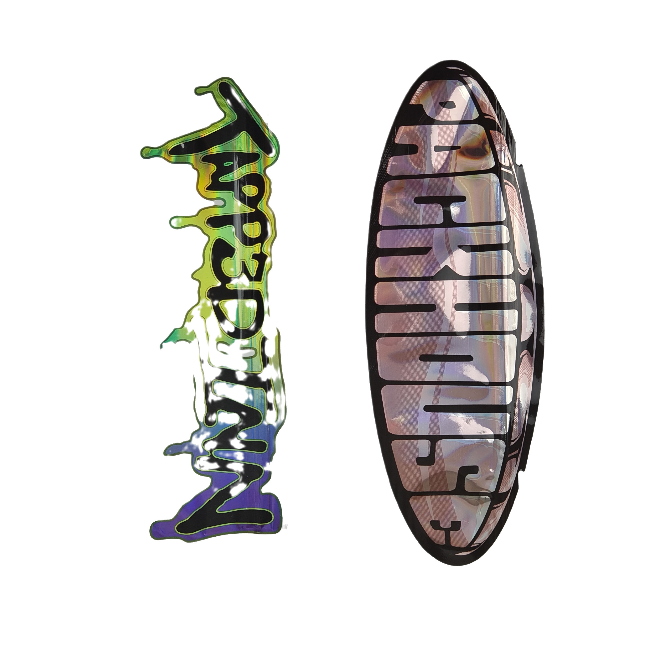 سفارشی 3.5g هولوگرافیک کنده میلار کیسه های بسته بندی شکل نامنظم زپ ضد بوی بسته بندی پلاستیکی کنده