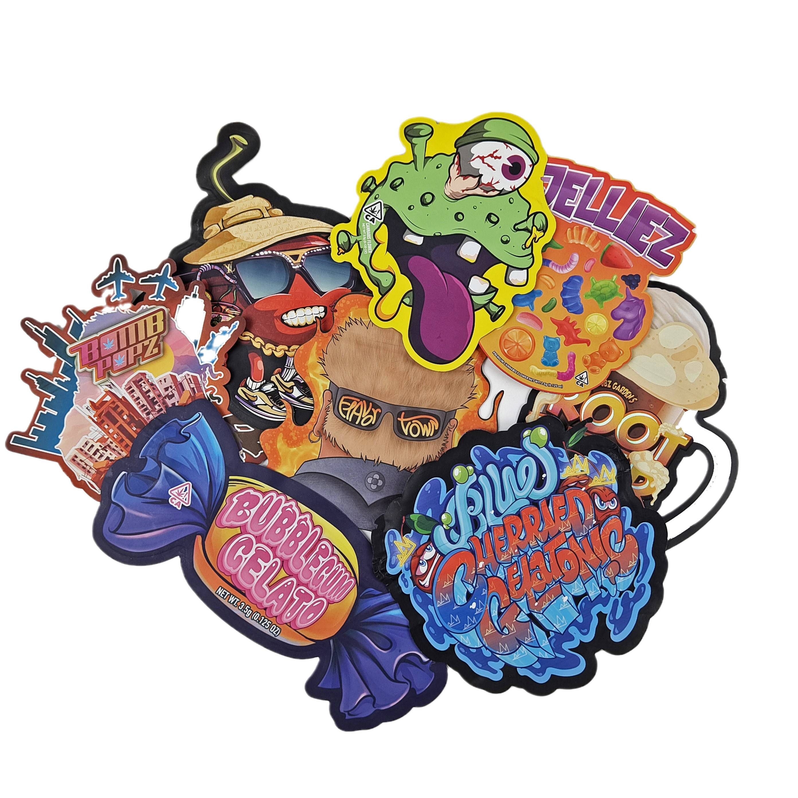 برش مرموز سفارشی فلزی با کیفیت بالا غیر منظم مهر و موم شکل های ویژه کوچک پلاستیکی زیپ مایلار کیسه های بسته بندی مواد غذایی