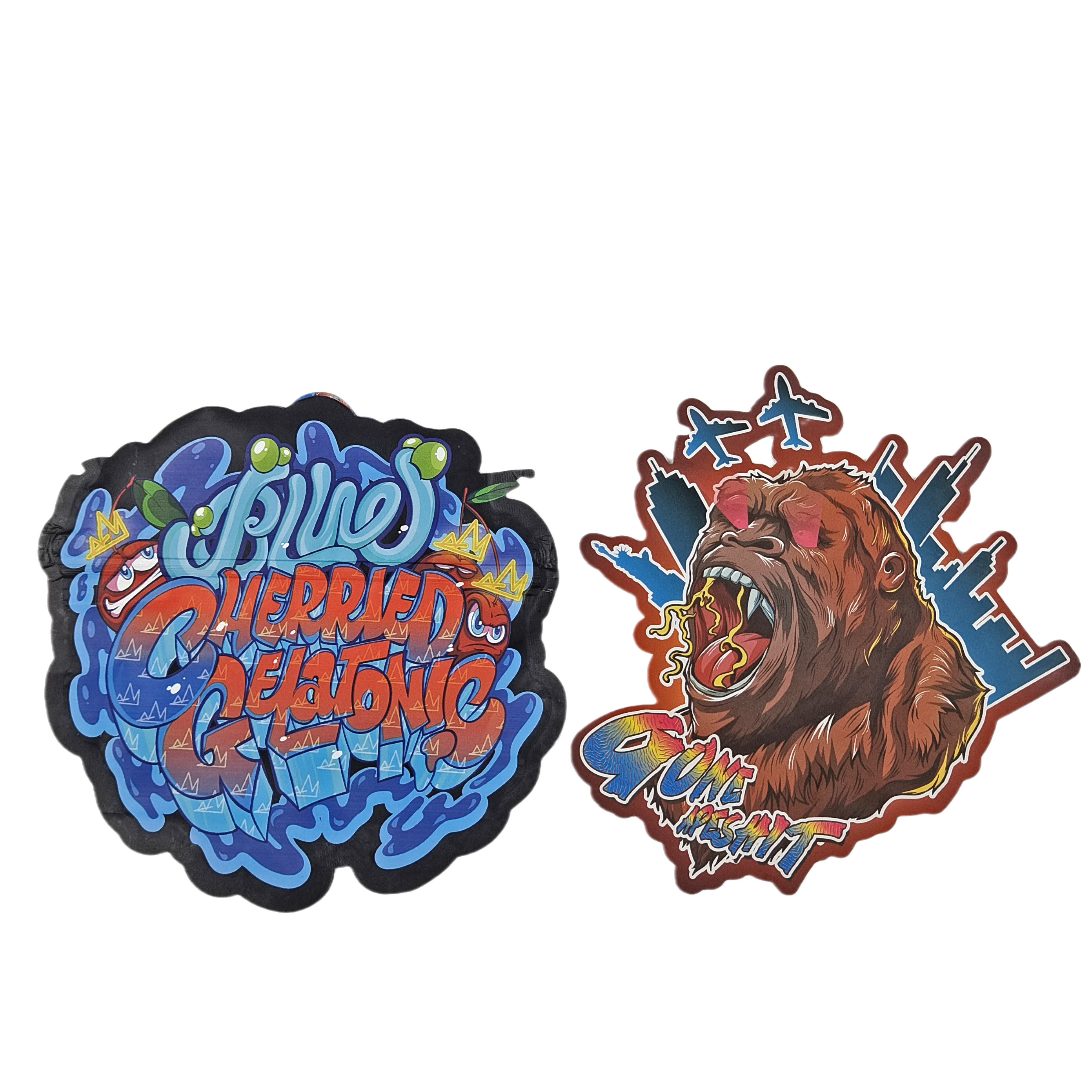 طراحی سفارشی کیسه های مایلار چاپی بسته بندی نرم لمس پلاستیکی 3.5g کیسه های مایلار برش مرطوب بسته بندی کیسه های نامنظم